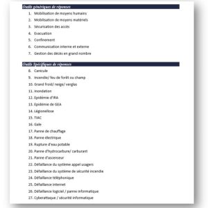 Kit 27 fiches réflexes de crise